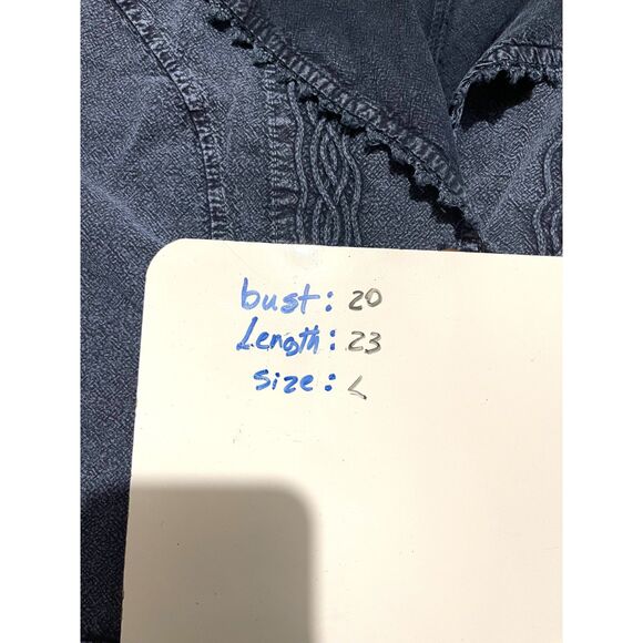 Women's Blue Jean Jacket with Wooden Buttons - Picture 6 of 6